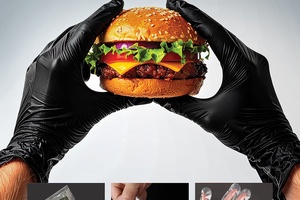 Перчатки полиэтиленовые черные в индивидуальной упаковке по 2 шт